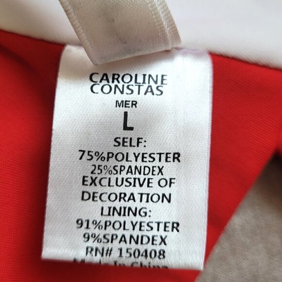 NWT Caroline Constas Masie Red & White Color Block Bikini Top - Picture 13 of 14